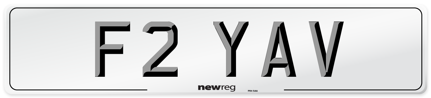 F2 YAV Number Plate from New Reg